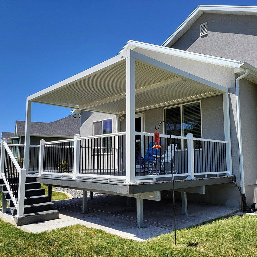 PURPLE LEAF Athena Louvered Pergola Outdoor Aluminum Pergola with Adjustable Roof for Deck Backyard Garden Hardtop Gazebo