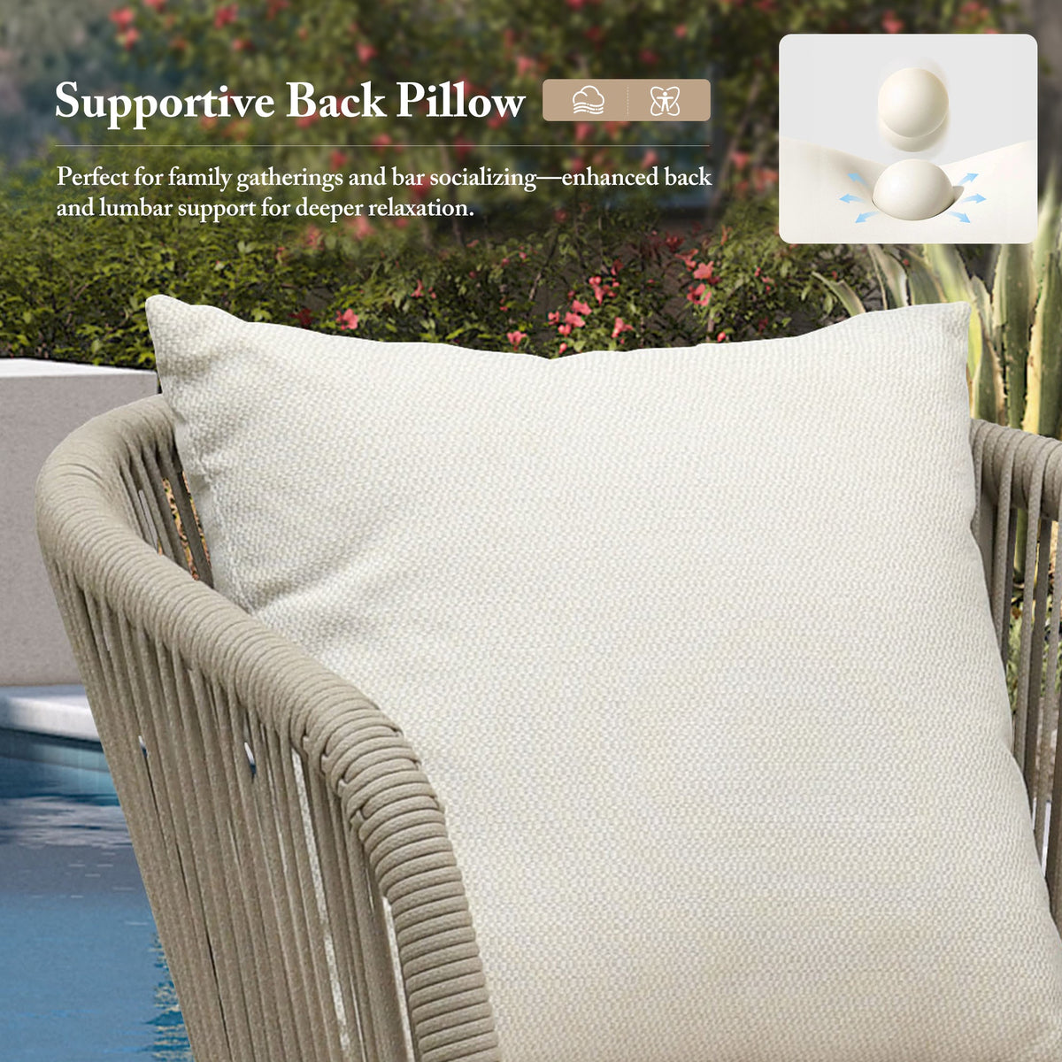 PURPLE LEAF Outdoor Bar Stools Patio Modern Aluminum Rattan High Back & Arms Bar Chairs with Removable Cushions and Pillows  for Outdoor or Indoor