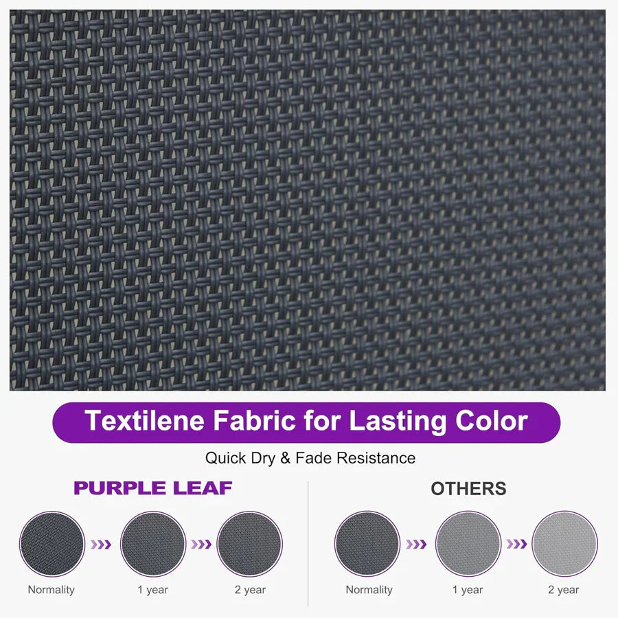 PURPLE LEAF Patio Chaise Lounge Plastic Pool Outdoor Lounge Chair with Aluminum Frame Stackable Patio Tanning Chairs for Poolside Sunbathing Beach Deck Yard