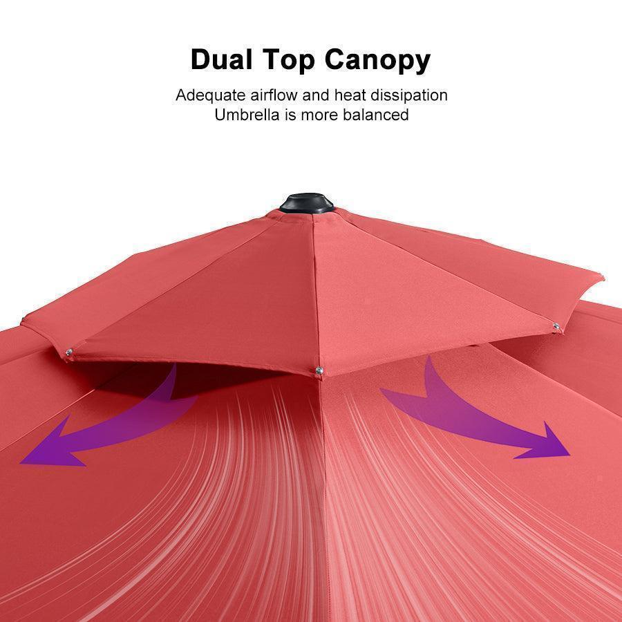 PURPLE LEAF Round Cantilever Patio Umbrella Heavy Duty Umbrella for Porch Garden Pool