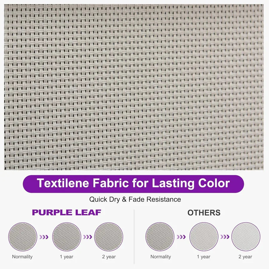 PURPLE LEAF Patio Chaise Lounge Plastic Pool Outdoor Lounge Chair with Aluminum Frame Stackable Patio Tanning Chairs for Poolside Sunbathing Beach Deck Yard