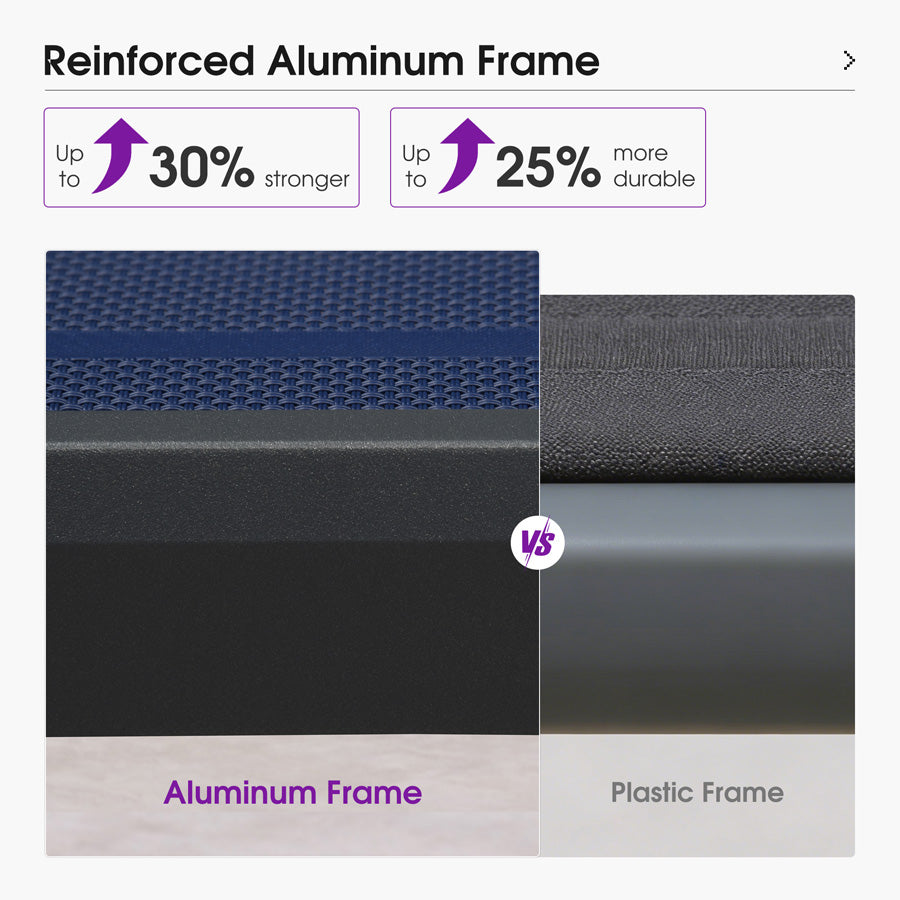 PURPLE LEAF Patio Chaise Lounge Plastic Pool Outdoor Lounge Chair with Aluminum Frame Stackable Patio Tanning Chairs for Poolside Sunbathing Beach Deck Yard