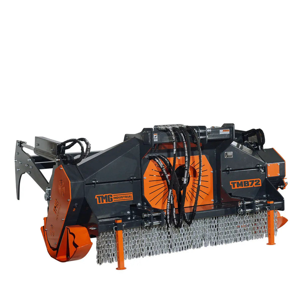 70" Forestry Brush Mulcher, Category 2 Hookup, Widia Cutting Teeth, 70-110 HP Tractors, 3-PTO Shaft Included, TMG-TMB72