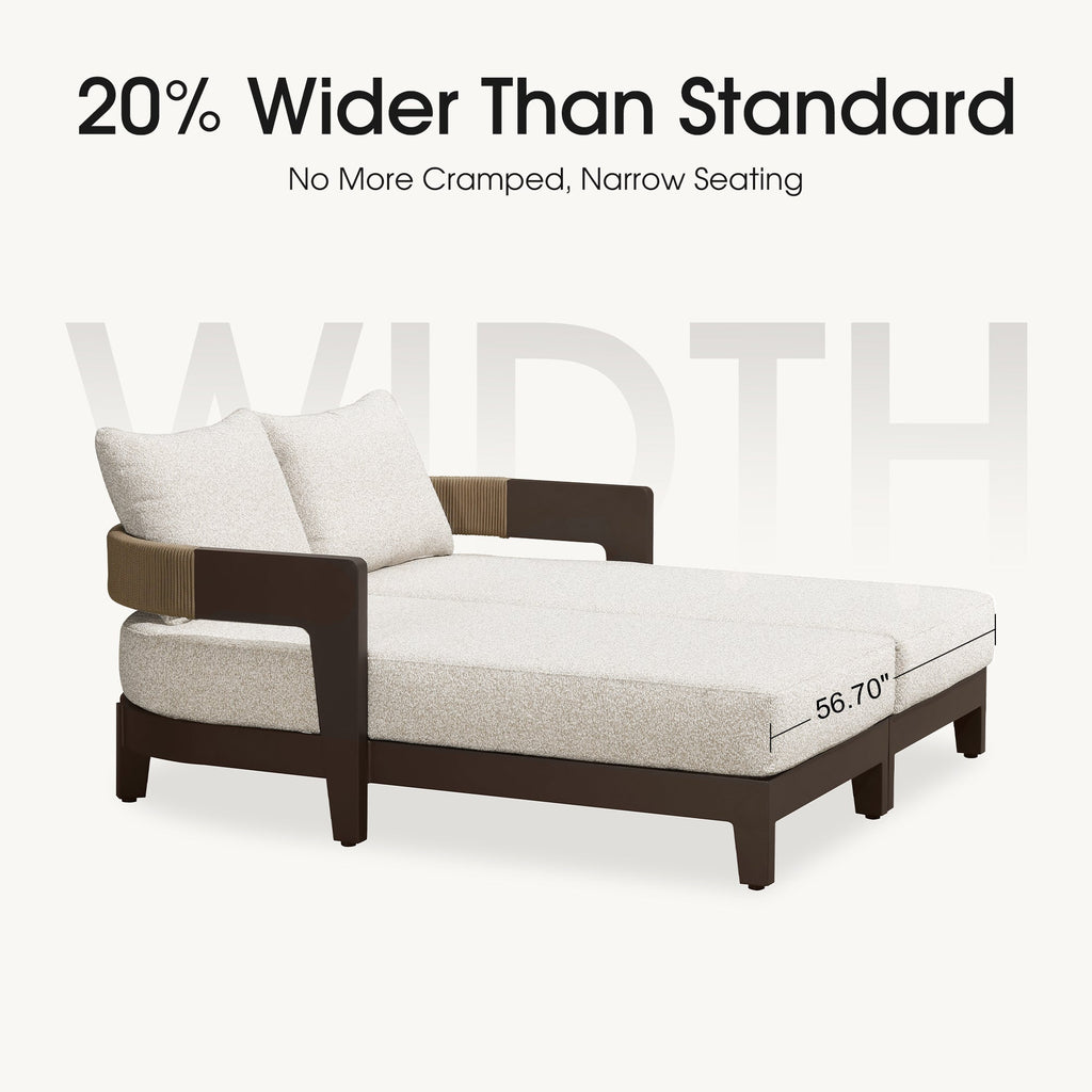 PURPLE LEAF Outdoor daybed Wider Chaise Lounge with Cushion and Pillow