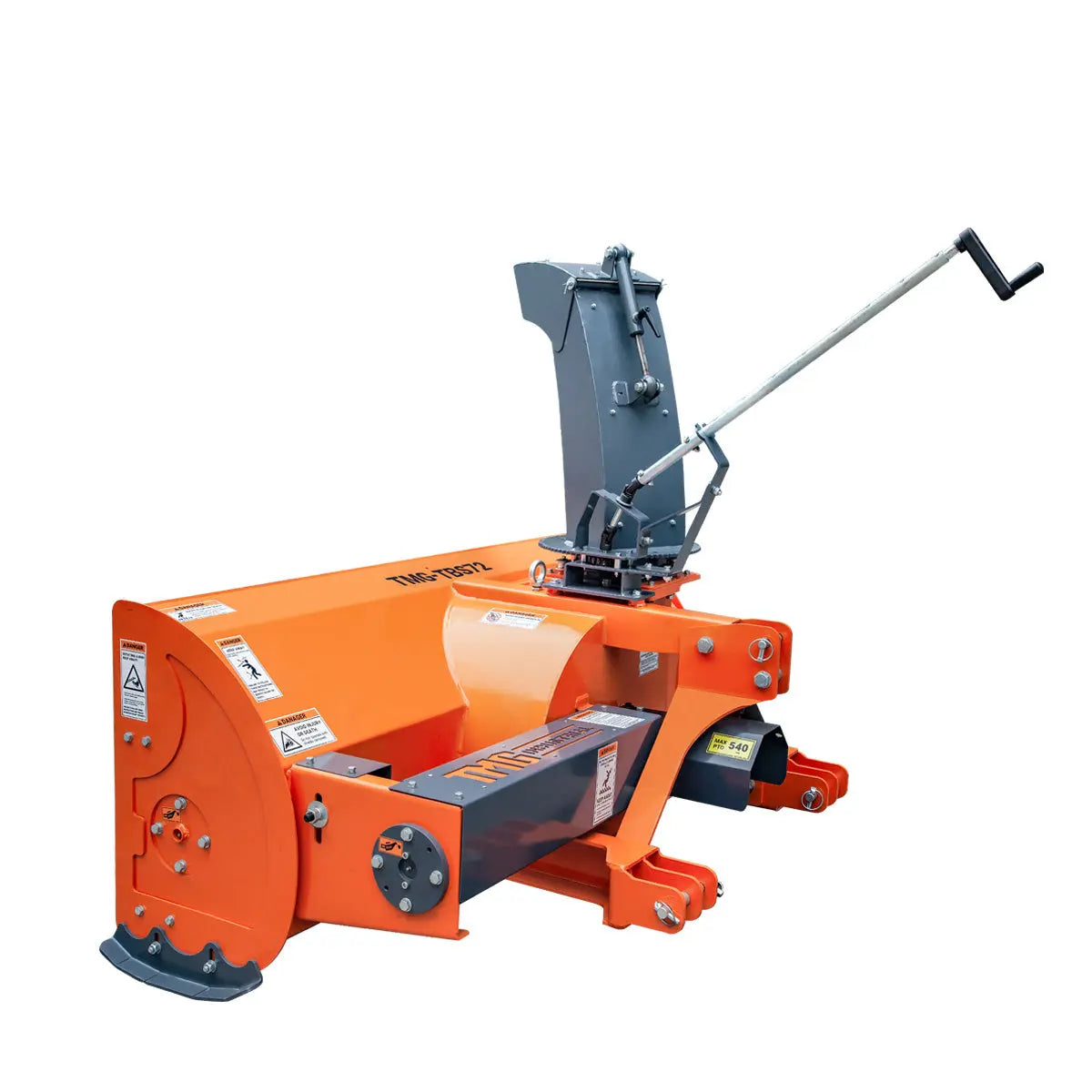 72" 3-Point Hitch Snow Blower, 25-90 HP, 24" Diameter Impeller, 360° Snow Chute, CAT 1 & CAT 2 Suspension, TMG-TBS72