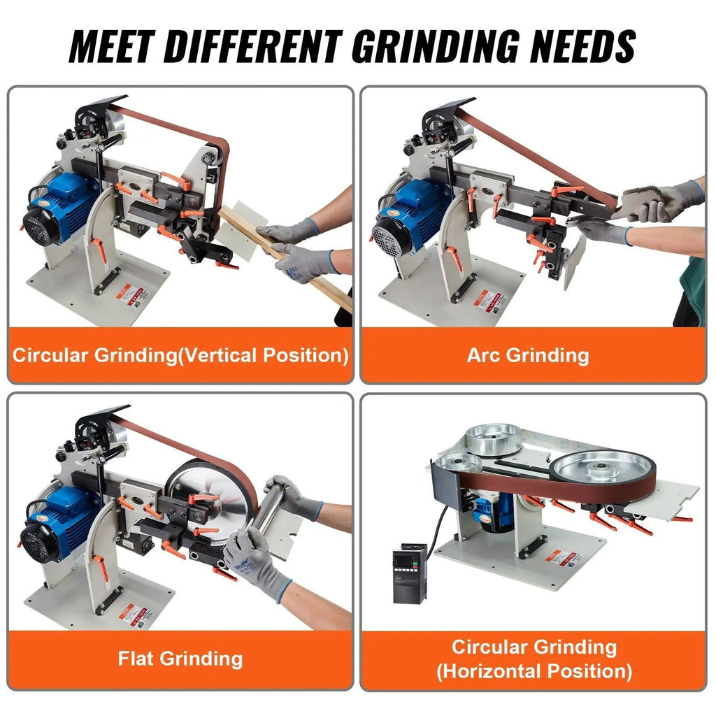 72" Belt Grinder Sander, VFD, 3 Versatile Grinding Moulds, DOBA-BGS72