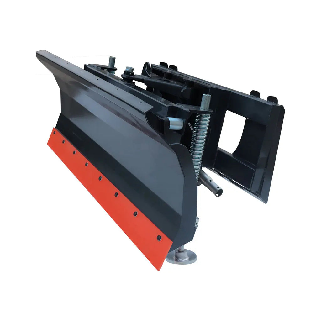 72" Skid Steer Dozer Blade/Snow Pusher, 30° Left & Right, Bolt-On Cutting Edge, Adjustable Skid Shoes, Universal Quick Mount, TMG-DB72