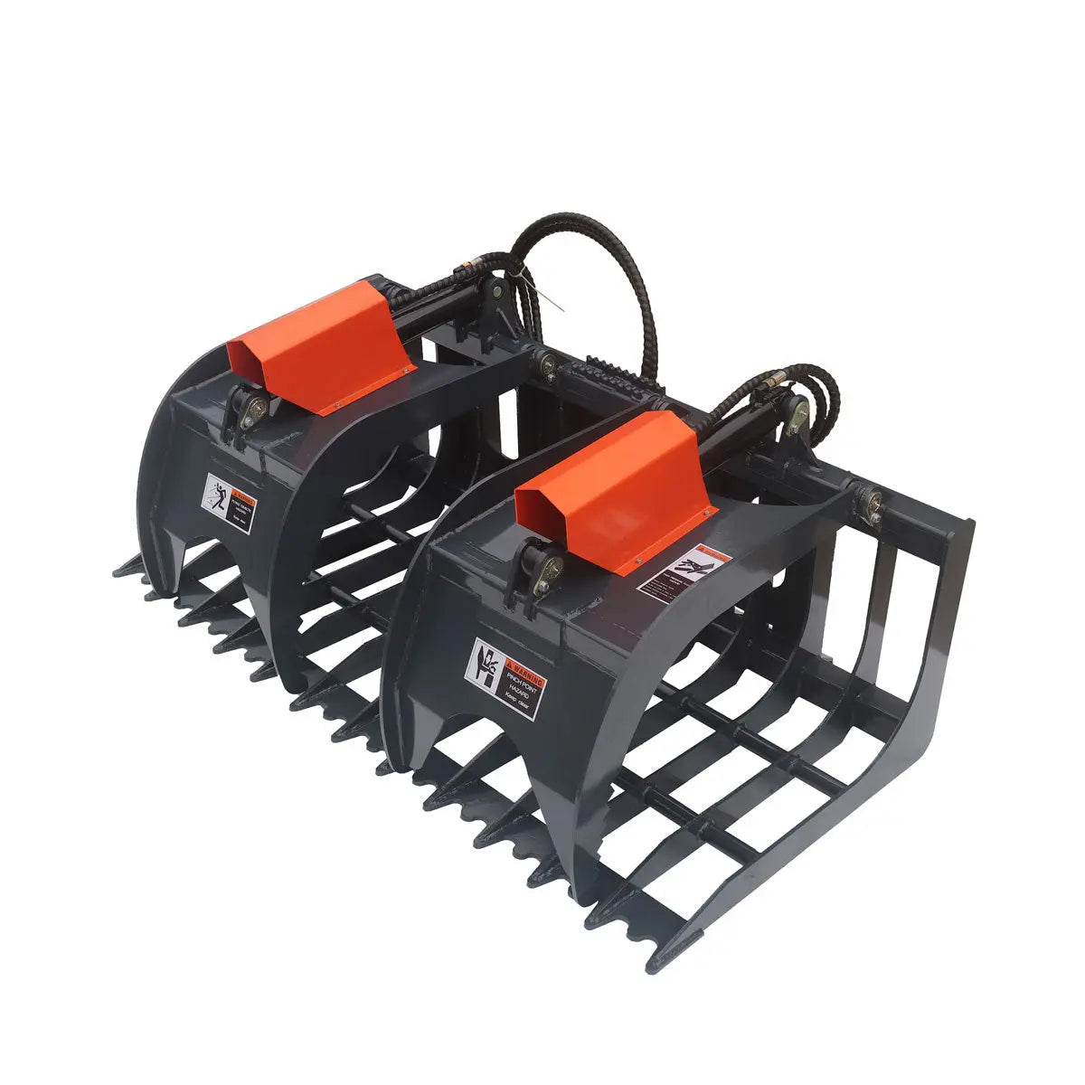 72" Skid Steer Rock Skeleton Grapple Attachment, Universal Mount, 36" Arm Opening, 6" Tine Spacing, 2500 lb Weight Capacity, TMG-SG72