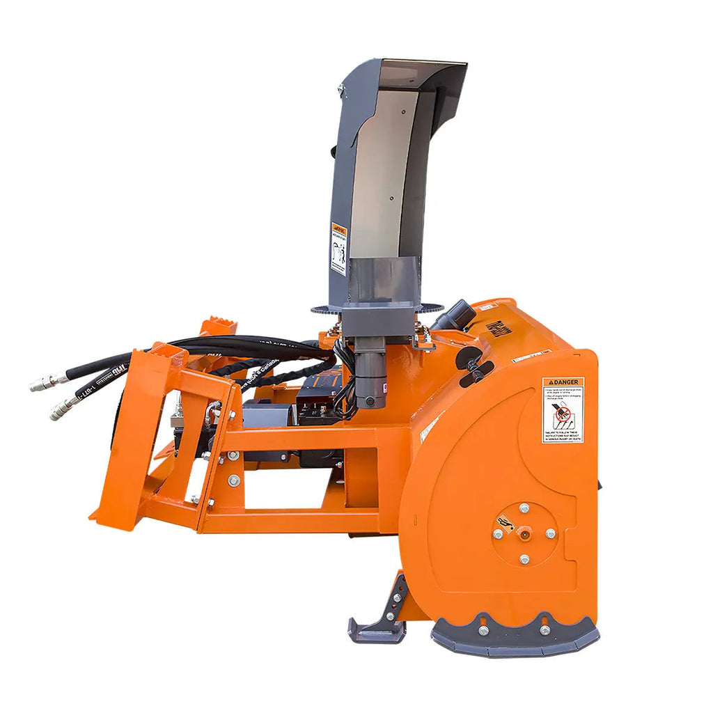 72" Skid Steer Snow Blower, 45-75 HP Loader Required, 24" Diameter Impeller, 360° Motor Driven Snow Chute, TMG-SSB72
