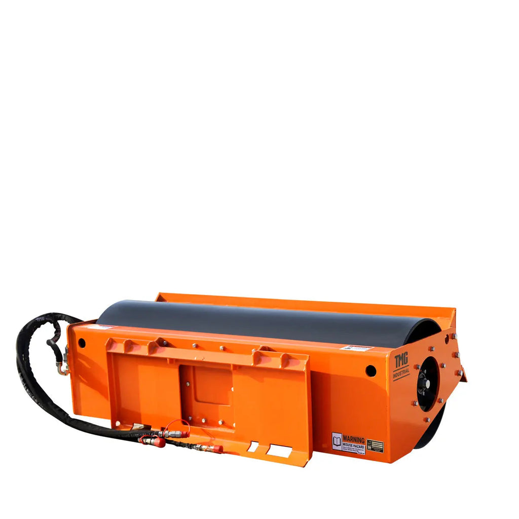 72" Skid Steer Vibratory Roller, 24" Smooth Drum, 16-18 GPM, 2320 PSI, Hydraulic Motor Protection, Built-In Motor Lubrication, TMG-SVR72