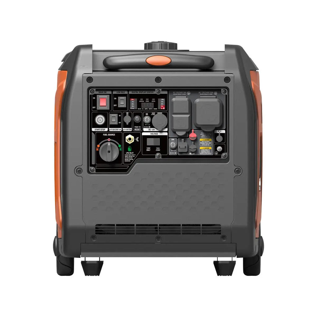7250 Watt Digital Inverter Hybrid Portable Generator, Dual Fuel Capability (Gas/LPG), 6.5hrs 50% Load Run Time, CETL, ETL Certified For Canada/US, EPA Emissions Compliance, TMG-GDI70