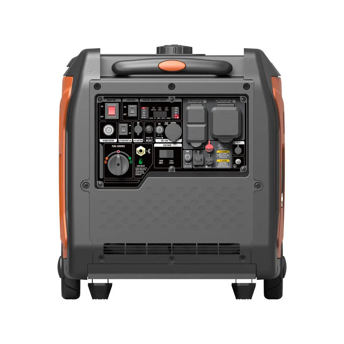 7250 Watt Digital Inverter Hybrid Portable Generator, Dual Fuel Capability (Gas/LPG), 6.5hrs 50% Load Run Time, CETL, ETL Certified For Canada/US, EPA Emissions Compliance, TMG-GDI70