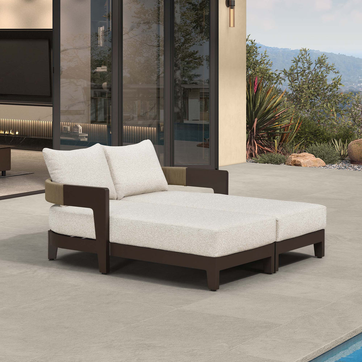PURPLE LEAF Outdoor daybed Wider Chaise Lounge with Cushion and Pillow