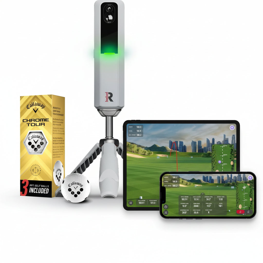 Golf Launch Monitor, Simulators for Home & Training, Mobile Launch Monitor for Golf Swing Analysis, Measures Spin Rate & Axis, Tracker & Swing Analyzer, Indoor Outdoor Use