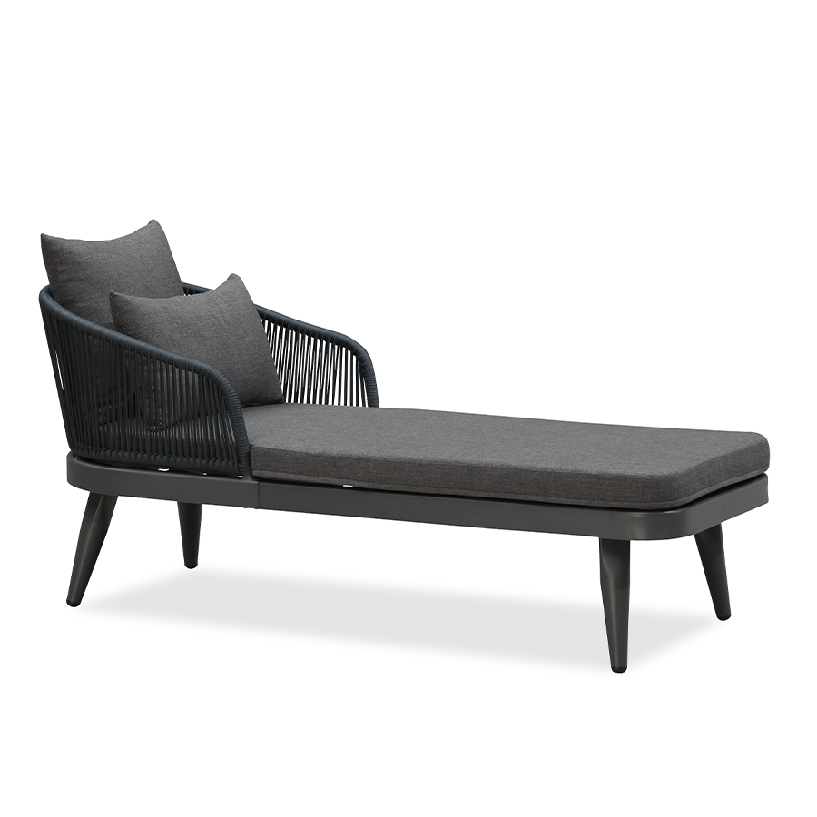 PURPLE LEAF Outdoor Chaise Lounge Thick Cushion, Aluminum Frame Patio Lounge Chair with Pillow & Lumbar Support, Wicker Armrests Sun Lounger for Poolside, Backyard, All-Weather Use