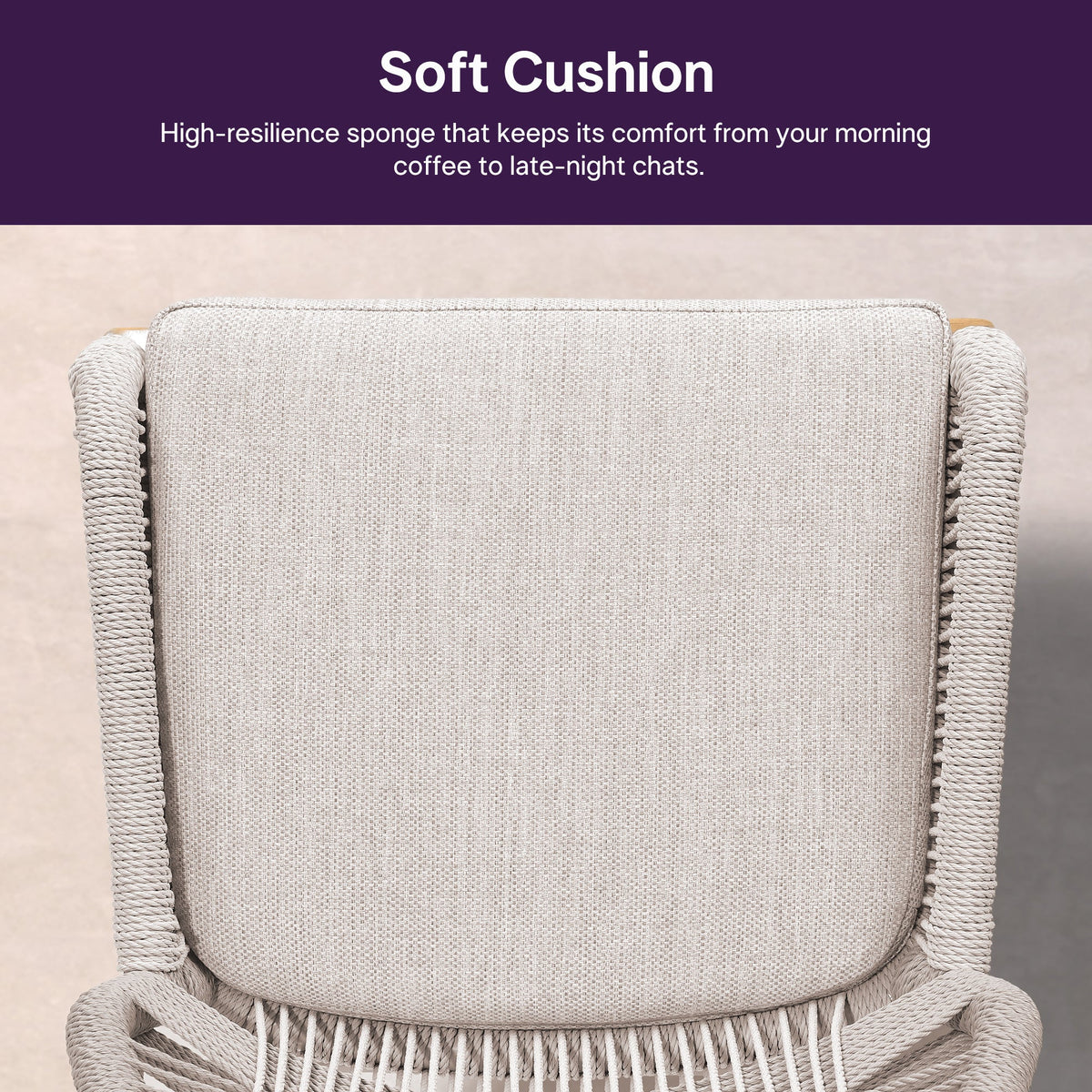 PURPLE LEAF Outdoor Bar Stool Set of 6, Wicker Chairs Bar Chairs with Cushion, All-Weather Patio Furniture kitchen stools