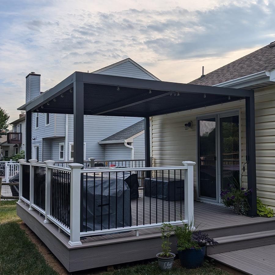 PURPLE LEAF Athena Louvered Pergola Outdoor Aluminum Pergola with Adjustable Roof for Deck Backyard Garden Hardtop Gazebo