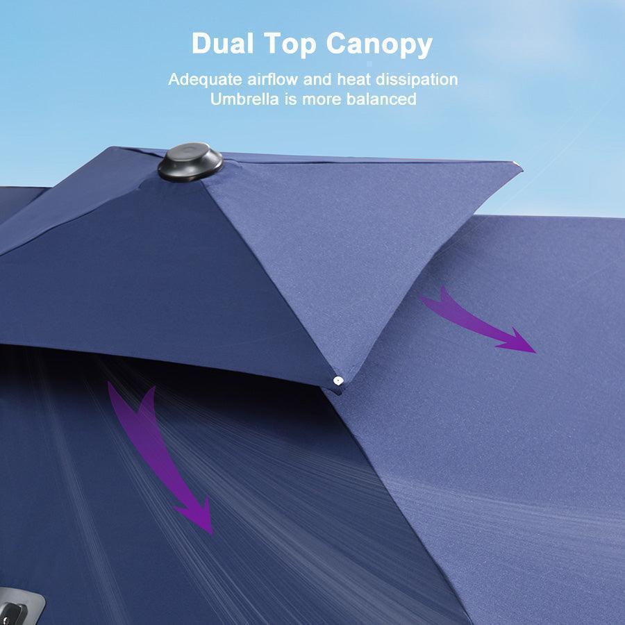 PURPLE LEAF Outdoor Windproof Umbrella, Square Cantilever Umbrella Outside Patio