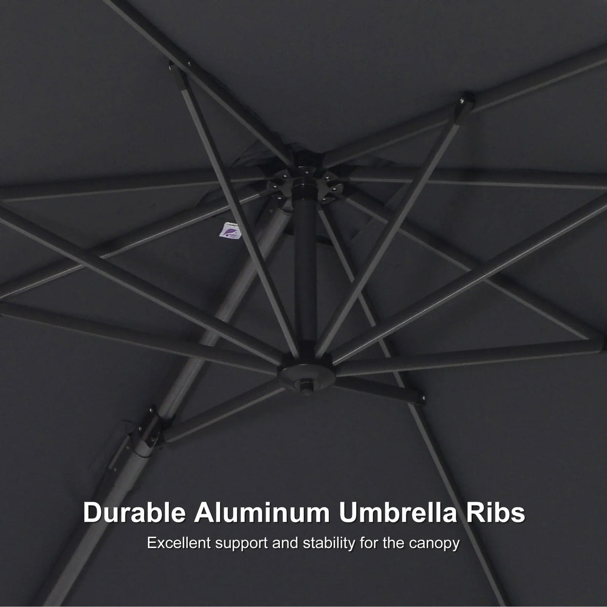 PURPLE LEAF Pool Umbrella Outdoor Cantilever Umbrella with In-ground Base