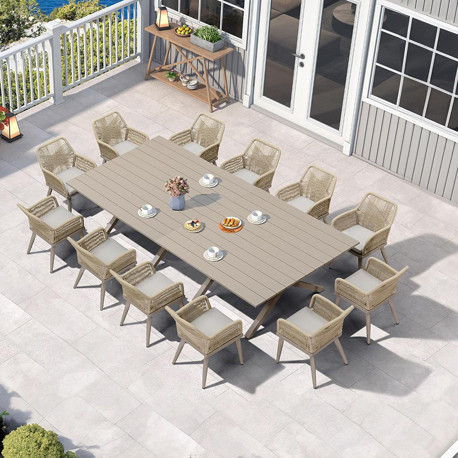 PURPLE LEAF Outdoor Dining Set All-Weather PE Rattan Outdoor Patio Furniture Set with Aluminum Frame