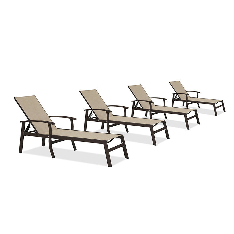 PURPLE LEAF Outdoor Chaise Lounge Chair Patio Pool Lounger Aluminum Chairs with Side Table and Wheels Adjustable Tanning Recliner with Armrests for Outside Backyard Deck Beach