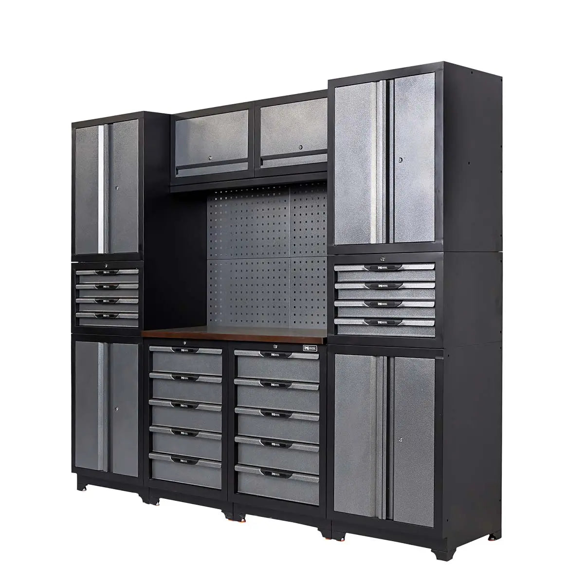 8' Extreme-Duty Steel Garage Tool Chest w/Pegboard, 18 Drawers and Multi Cabinets, TMG-WBM08