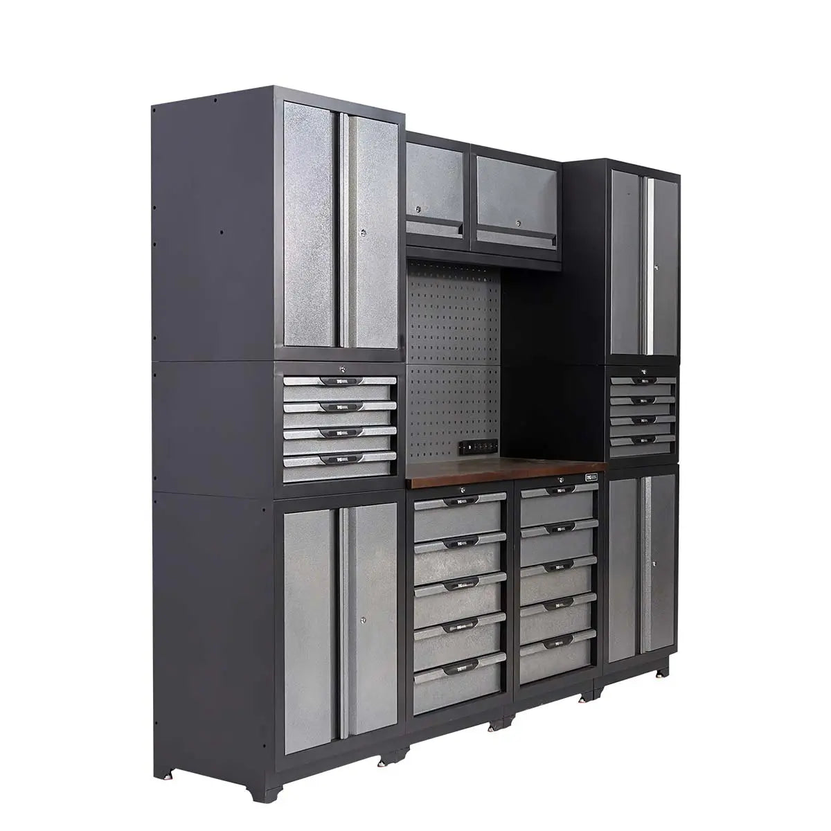 8' Extreme-Duty Steel Garage Tool Chest w/Pegboard, 18 Drawers and Multi Cabinets, TMG-WBM08