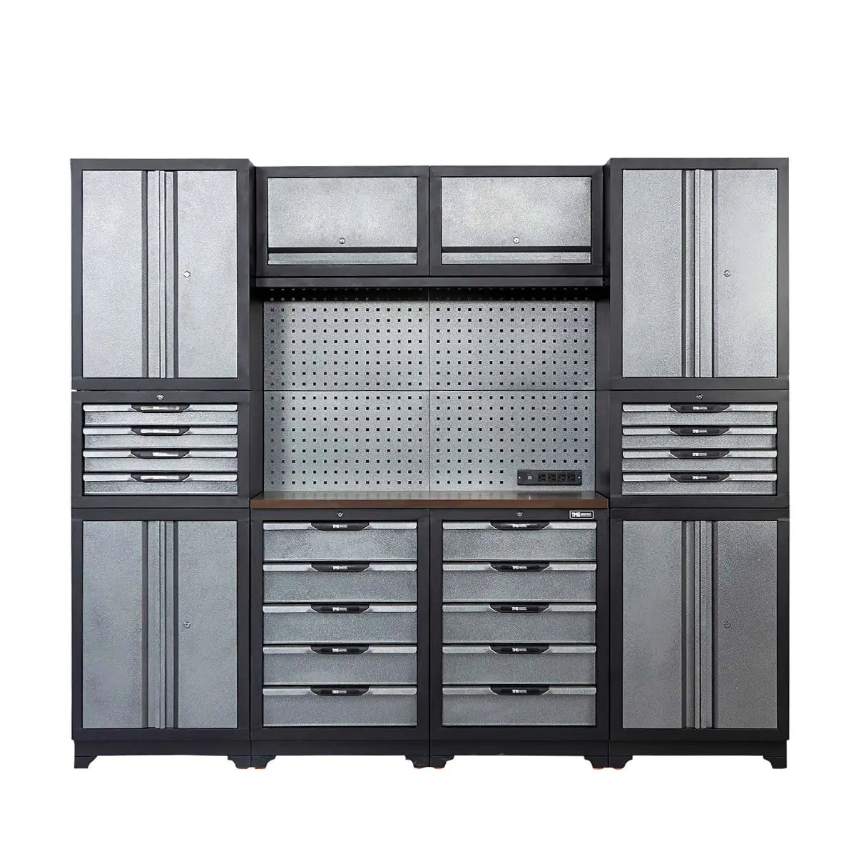 8' Extreme-Duty Steel Garage Tool Chest w/Pegboard, 18 Drawers and Multi Cabinets, TMG-WBM08