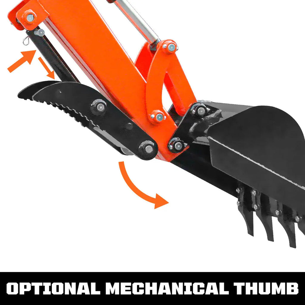 8-ft Tractor Swing Backhoe Attachment, Category 1 Hookup, 180° Boom and Bucket Rotation, 12" Bucket Included, TMG-TBH88