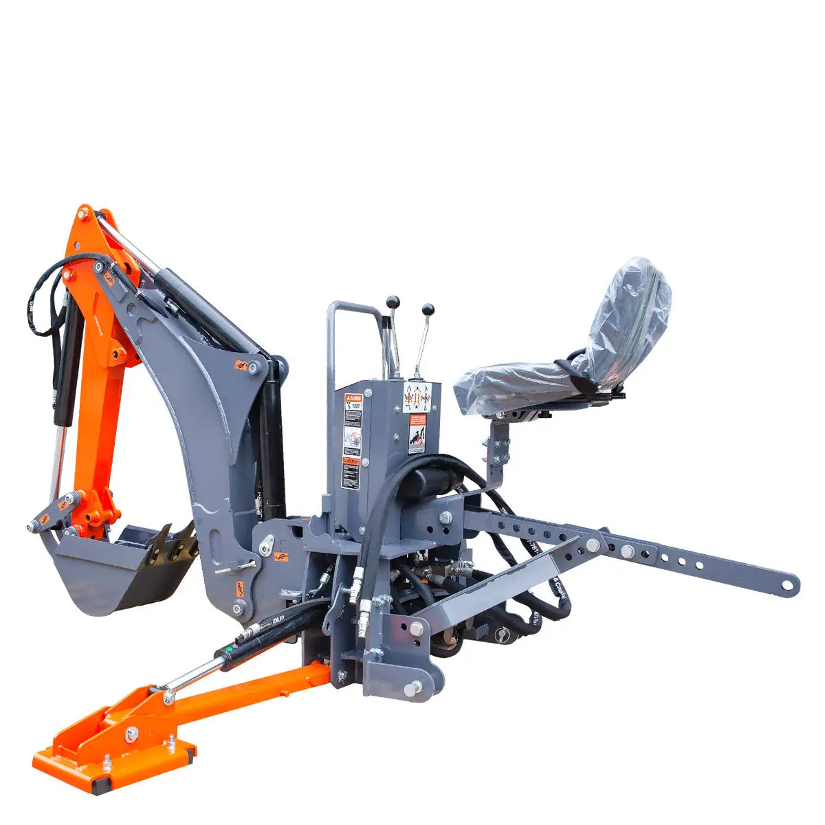 8-ft Tractor Swing Backhoe Attachment, Category 1 Hookup, 180° Boom and Bucket Rotation, 12" Bucket Included, TMG-TBH88