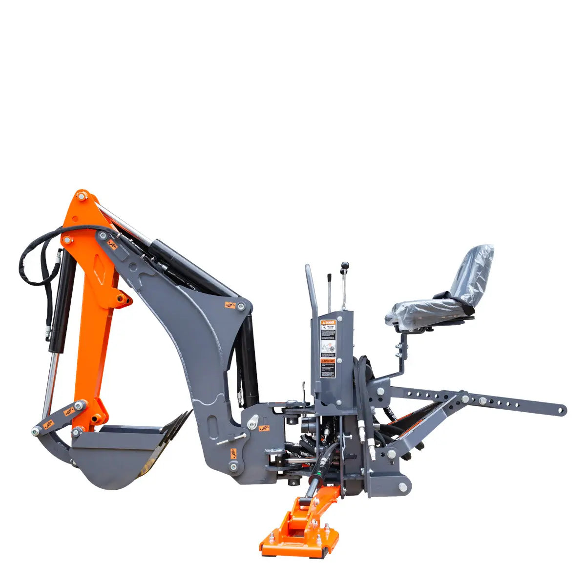 8-ft Tractor Swing Backhoe Attachment, Category 1 Hookup, 180° Boom and Bucket Rotation, 12" Bucket Included, TMG-TBH88