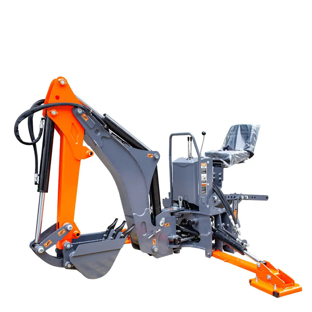 8-ft Tractor Swing Backhoe Attachment, Category 1 Hookup, 180° Boom and Bucket Rotation, 12" Bucket Included, TMG-TBH88