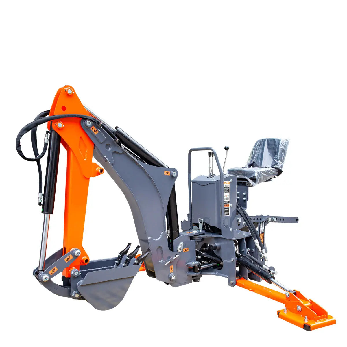 8-ft Tractor Swing Backhoe Attachment, Category 1 Hookup, 180° Boom and Bucket Rotation, 12" Bucket Included, TMG-TBH88