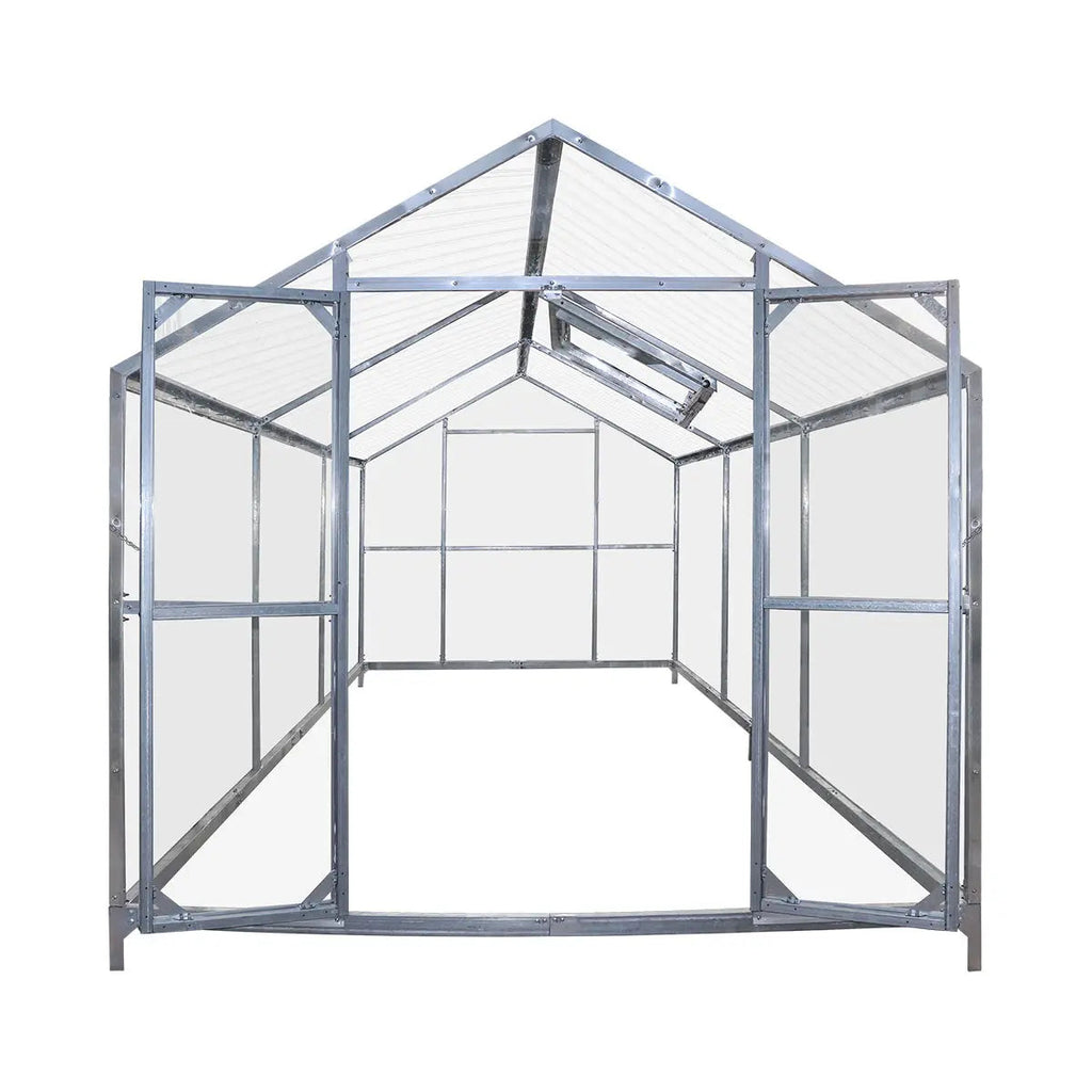8' x 10' Greenhouse Kit with Galvanized Steel Frame, TMG Heavy Series™, Polycarb Roof and Crystal-Clear Walls TMG-GH811