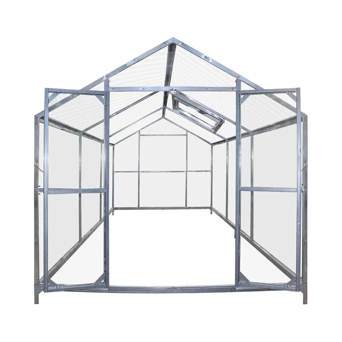 8' x 10' Greenhouse Kit with Galvanized Steel Frame, TMG Heavy Series™, Polycarb Roof and Crystal-Clear Walls TMG-GH811