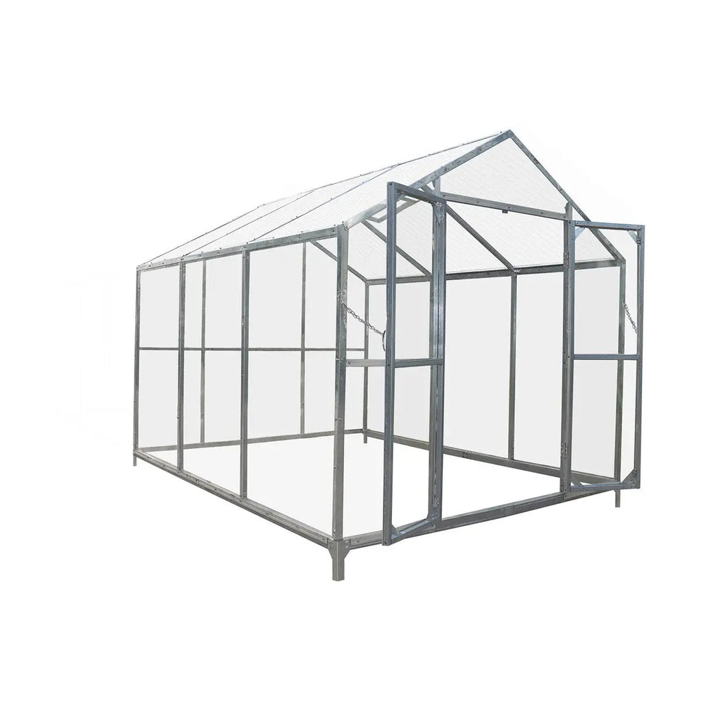 8' x 10' Greenhouse Kit with Galvanized Steel Frame, TMG Heavy Series™, Polycarb Roof and Crystal-Clear Walls TMG-GH811