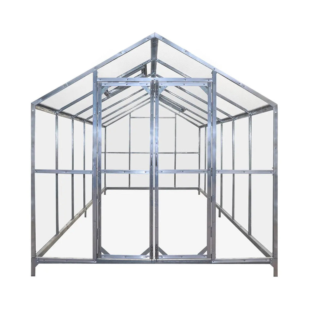 8' x 20' Greenhouse Kit with Galvanized Steel Frame, TMG Heavy Series™, Polycarb Roof and Crystal-Clear Walls TMG-GH821