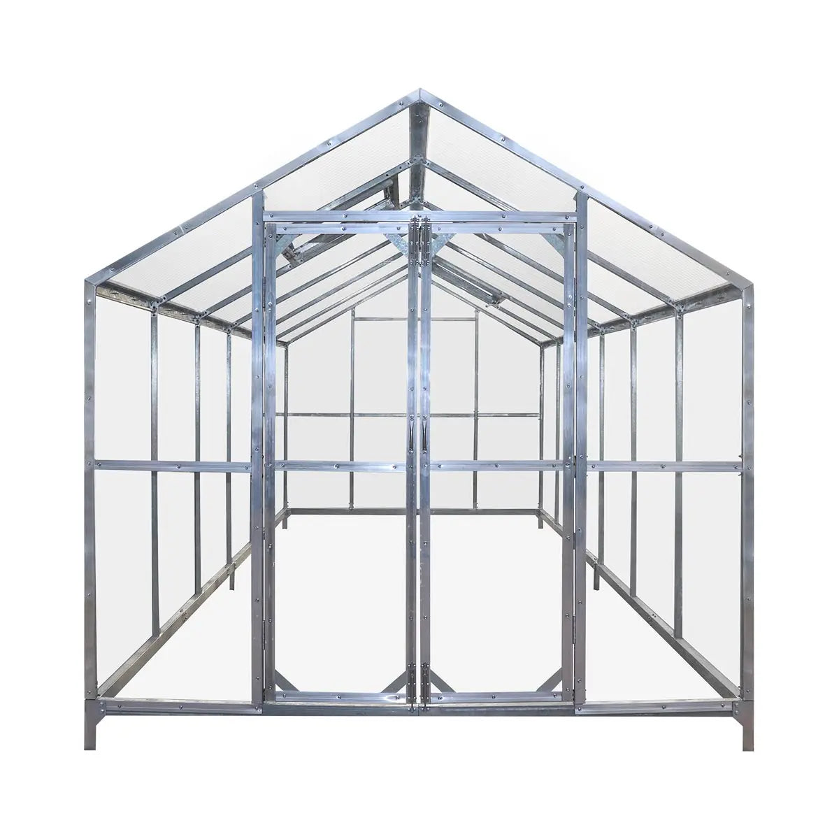 8' x 20' Greenhouse Kit with Galvanized Steel Frame, TMG Heavy Series™, Polycarb Roof and Crystal-Clear Walls TMG-GH821