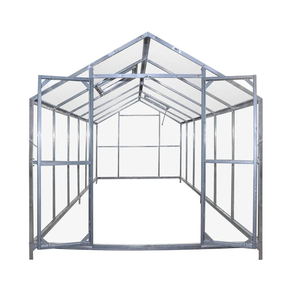 8' x 20' Greenhouse Kit with Galvanized Steel Frame, TMG Heavy Series™, Polycarb Roof and Crystal-Clear Walls TMG-GH821