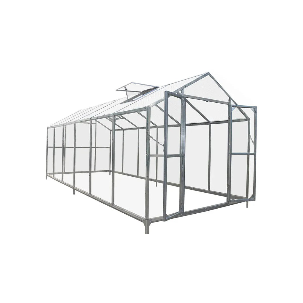 8' x 20' Greenhouse Kit with Galvanized Steel Frame, TMG Heavy Series™, Polycarb Roof and Crystal-Clear Walls TMG-GH821