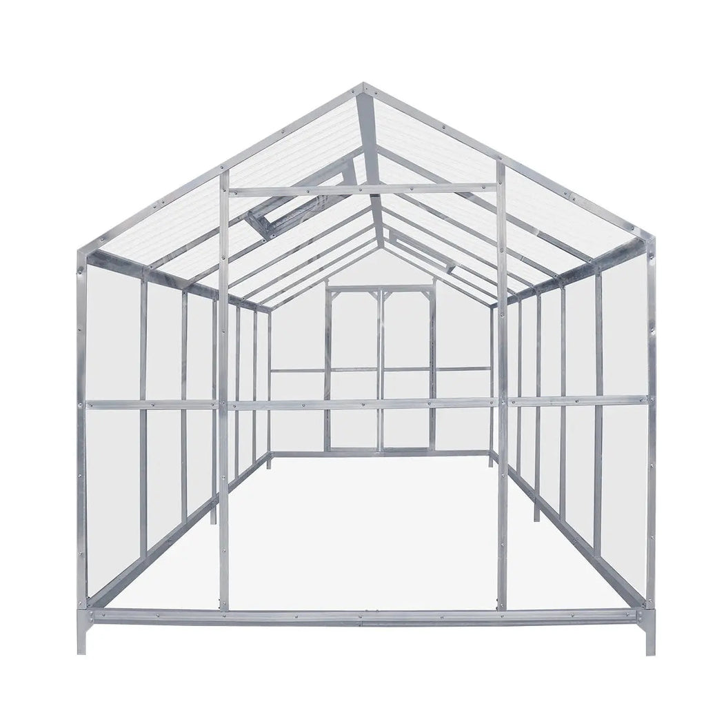 8' x 20' Greenhouse Kit with Galvanized Steel Frame, TMG Heavy Series™, Polycarb Roof and Crystal-Clear Walls TMG-GH821