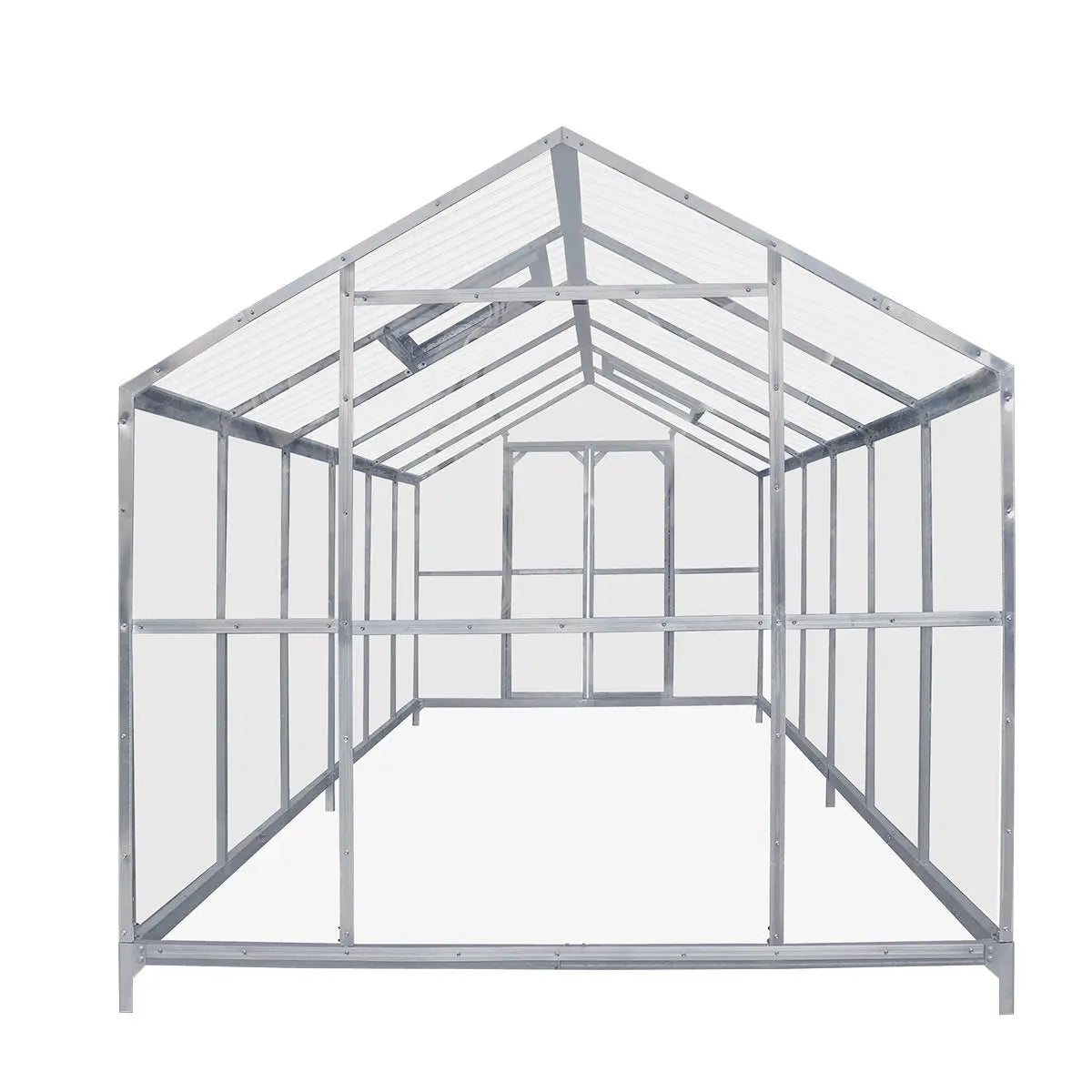 8' x 20' Greenhouse Kit with Galvanized Steel Frame, TMG Heavy Series™, Polycarb Roof and Crystal-Clear Walls TMG-GH821