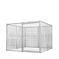8' x 8' Galvanized Dog Kennel, Easy Assembly, Weather-Resistant, TMG-DCP08