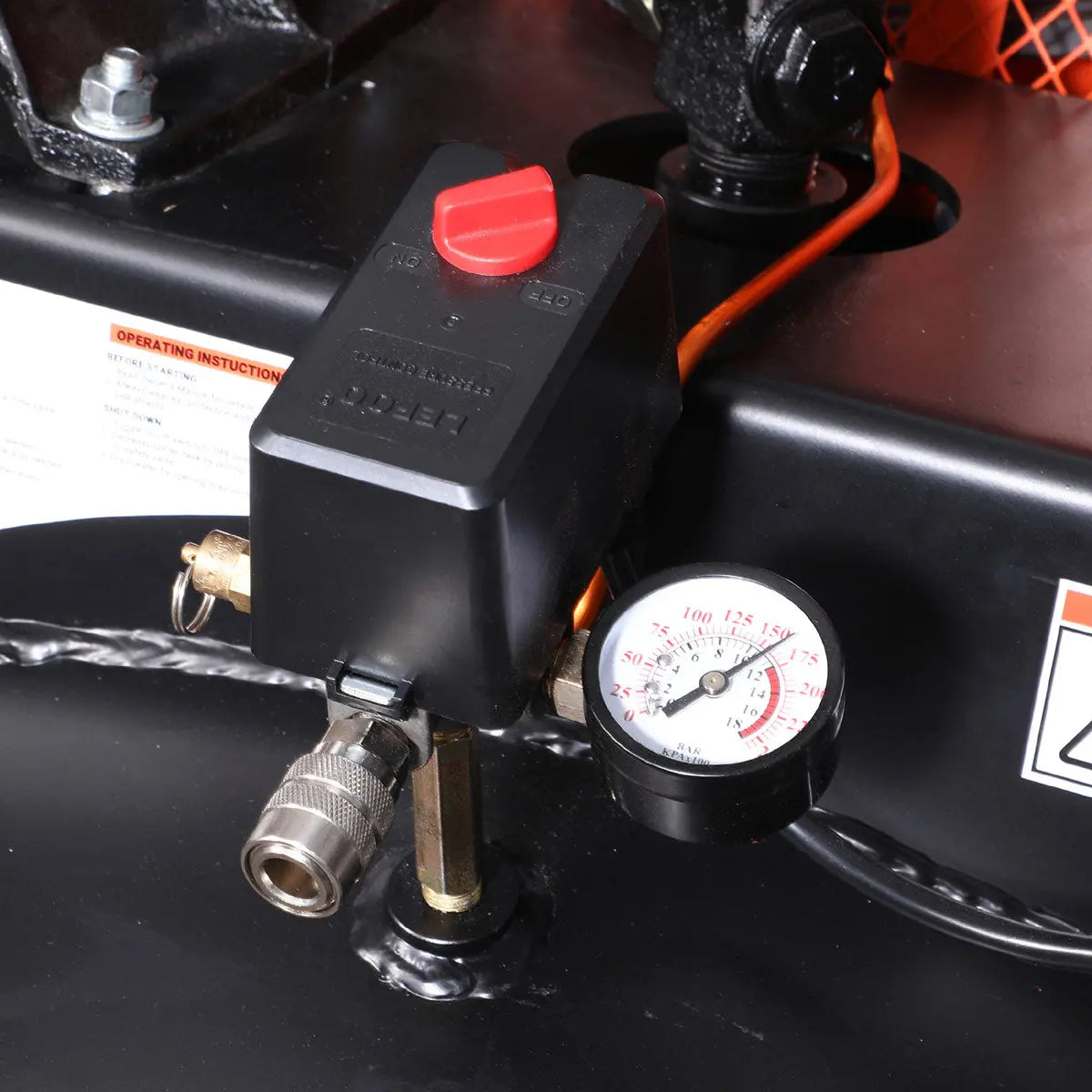 80 Gallon 7.5 HP Stationary Electric Air Compressor, 6 Min Fill Time, 230V Induction Motor, Vertical Tank, TMG-ACE85