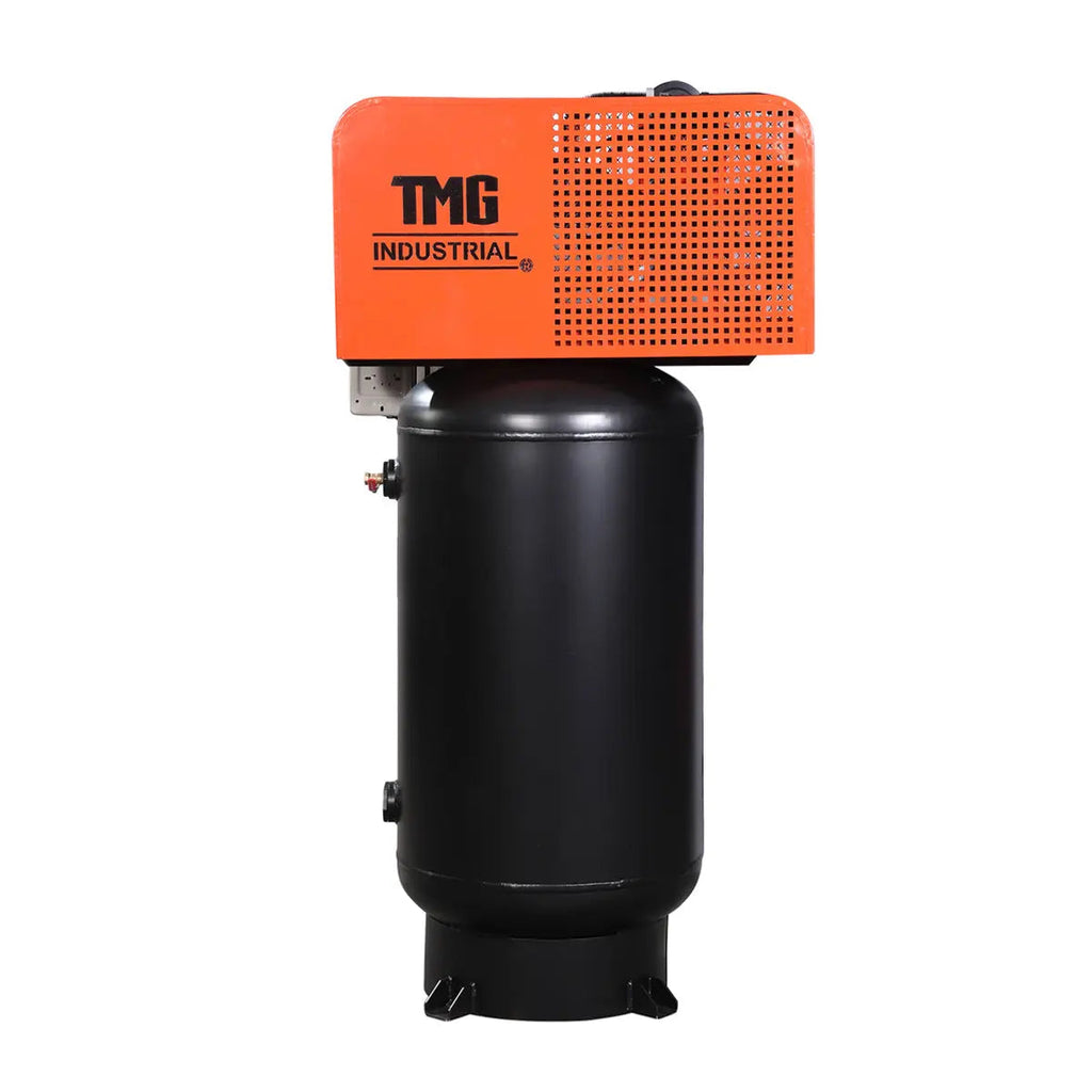 80 Gallon 7.5 HP Stationary Electric Air Compressor, 6 Min Fill Time, 230V Induction Motor, Vertical Tank, TMG-ACE85