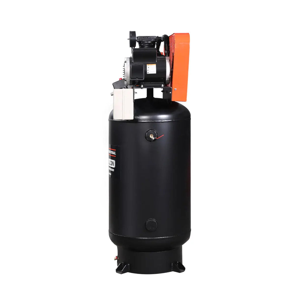 80 Gallon 7.5 HP Stationary Electric Air Compressor, 6 Min Fill Time, 230V Induction Motor, Vertical Tank, TMG-ACE85