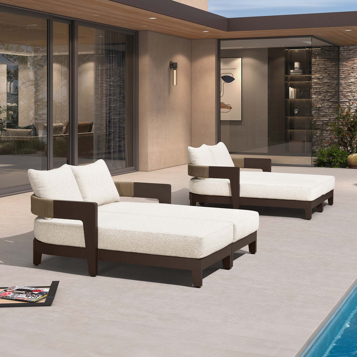 PURPLE LEAF Outdoor daybed Wider Chaise Lounge with Cushion and Pillow