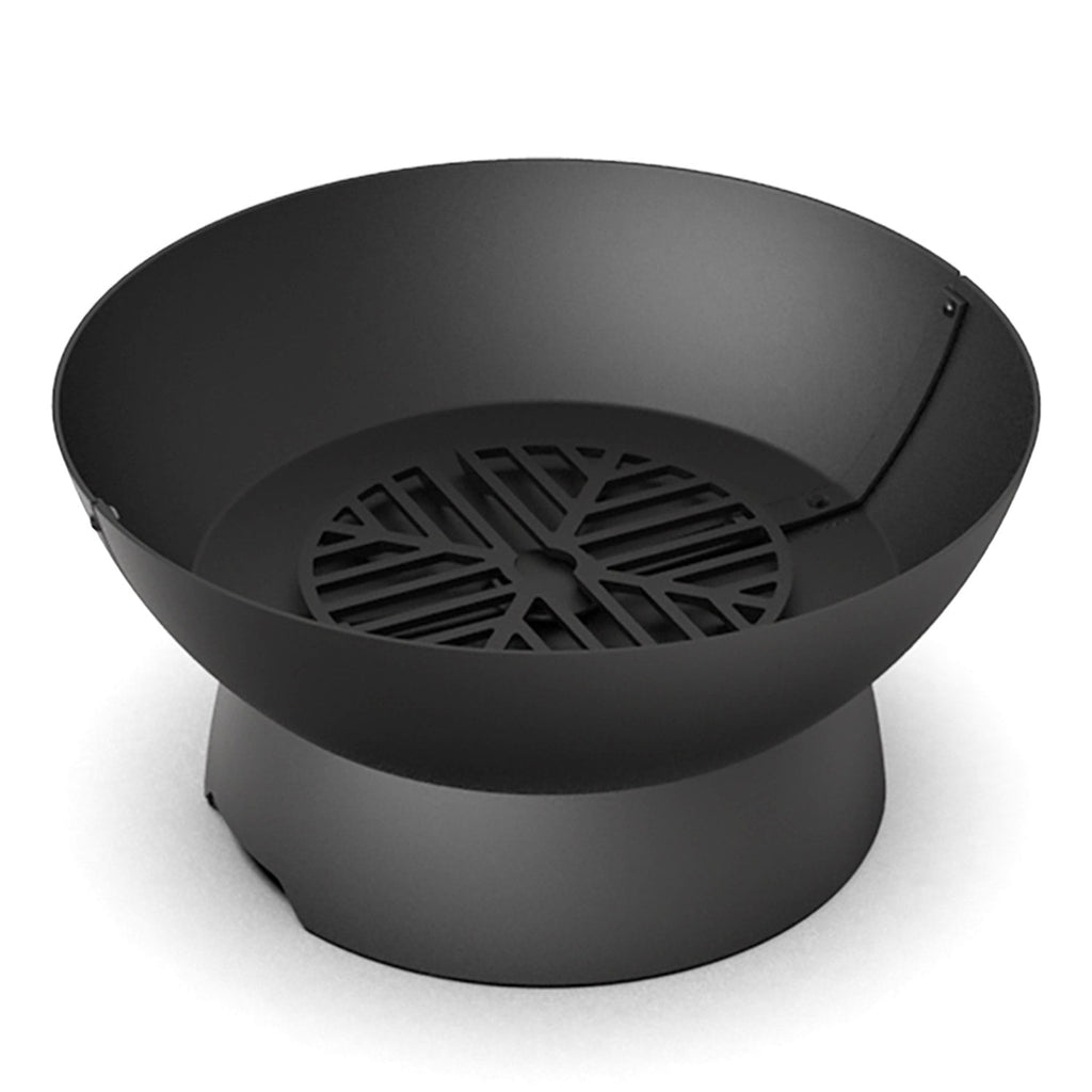 Meteor 38” Cast Iron Fire Pit with Low Base, Grill Grates, Griddle, and Soapstone Surfaces