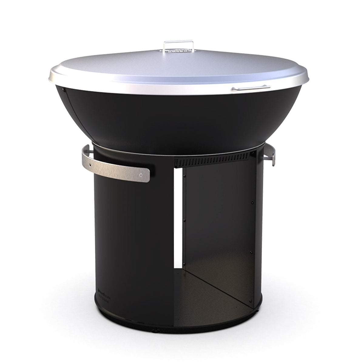 Zenith 38” Cast Iron Fire Pit with Standing Base, Grill Grate, Griddle, and Soapstone Surfaces
