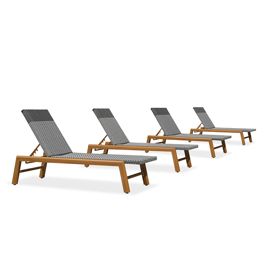 PURPLE LEAF Pool Oversized Lounge Chairs Rattan Aluminium Patio Chaise Lounge Outdoor Adjustable Recliner Finish Loungers Woven PE Sun Chairs for Poolside Deck Beach